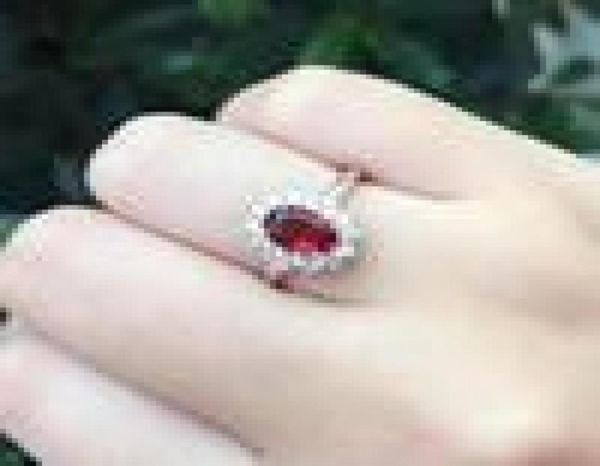 

british kate princess engagement wedding ring mined garnet engagement ring for woman january birthstone ring8103155, Golden;silver