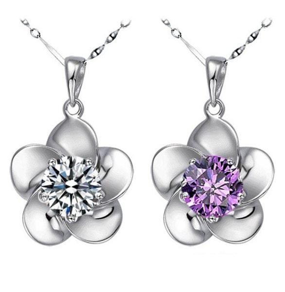 

925 sterling silver items crystal jewelry pendant statement necklaces wedding vintage mayflower shaped infinity fashion charms6932807