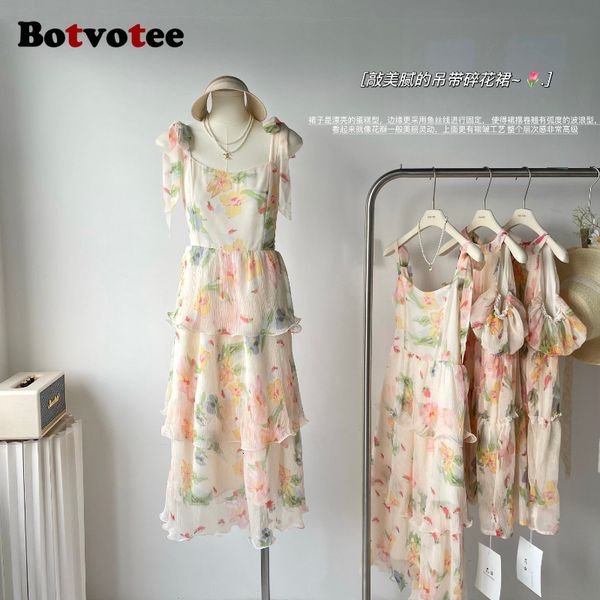 

basic casual dresses botvotee print dress for women fashion vintage loose backless elegant spaghetti strap high waisted midi 230706, Black;gray