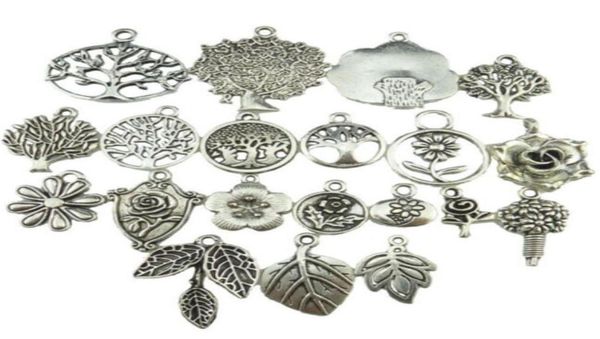 

mix vintage silver tone tree plant tree of life pendant dangle charm jewelry whole9756288