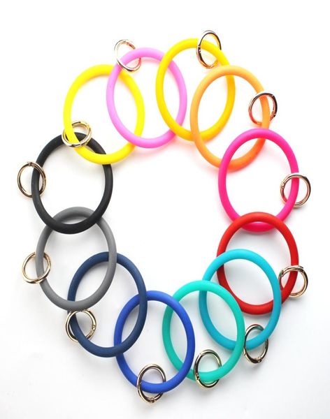 

silicone bracelet keychain bangle keyring wristband your hand diy keychains car key dhl fashion women men bracelets 4684665, Black