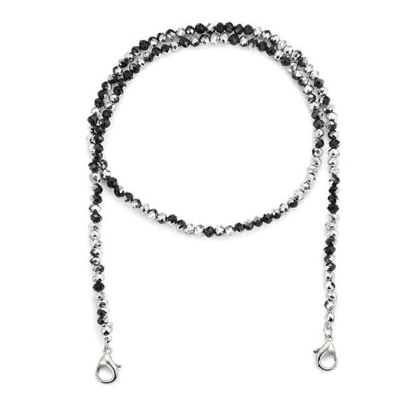 

4mm small faceted crystal glass beads face lanyard masked chains for masks holder eyeglass straps face chain hanger cords string n5330762, Silver