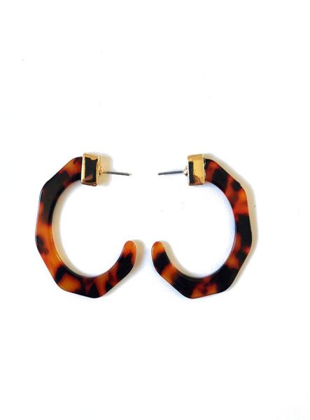

simple geometric leopard print brown resin cute sweet elegant popular pretty stud earring for women9535550, Golden;silver