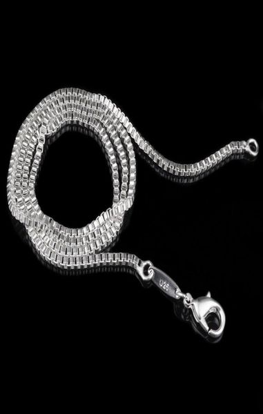 

925 sterling silver necklace chain women wedding jewelry 14mm2mm box chain necklace new arrive fashion jewelry2399579