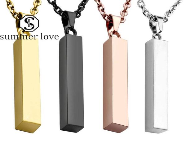 

stainless steel bar pendant charm statement pendants necklace hip hop gold rose gold silver solid blank bar charm pendant jewelry 4425053
