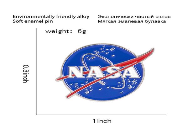 

national aeronautics and space administration badge nasa brooch astronaut space clothing decoration aerospace jewelry collar pin w6575690, Gray