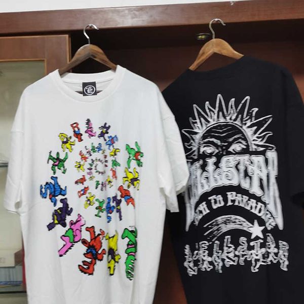 

men's t-shirts real video hellstar studios tshirts color bear print short sleeve original label oversize men women t-shirt, White;black