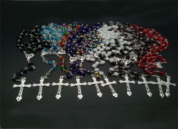 

kimter handmade prayer necklaces jewelry for women men 9 styles crystals beads rosary necklace jesus cross pendant chains p246fa9962568, Silver