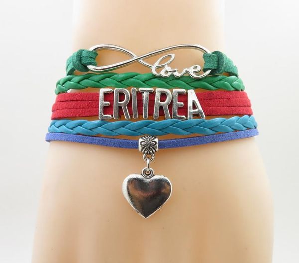 

infinity love eritrea bracelet heart charm eritrea national flag bracelets bangles for woman and man jewelry3585521, Golden;silver