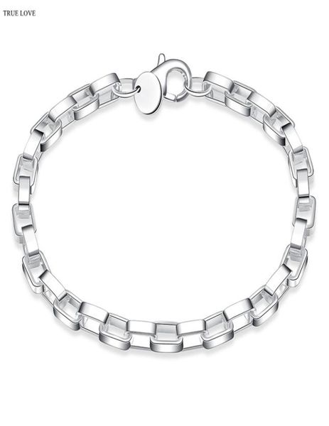 

5mm 925 sterling silver box chain bracelet fashion jewelry whole christmas gifts low 9869667, Black