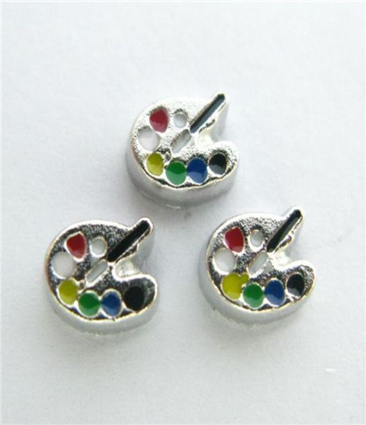 

new design fc755 floating locket charms 10pcs artist039s palette for floating living locket as gift wholes 1521830, Blue;slivery