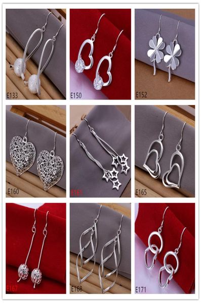 

gift women039s sterling silver plated earring 10 pairs mixed style eme22whole fashion plate 925 silver dangle chandel6683541