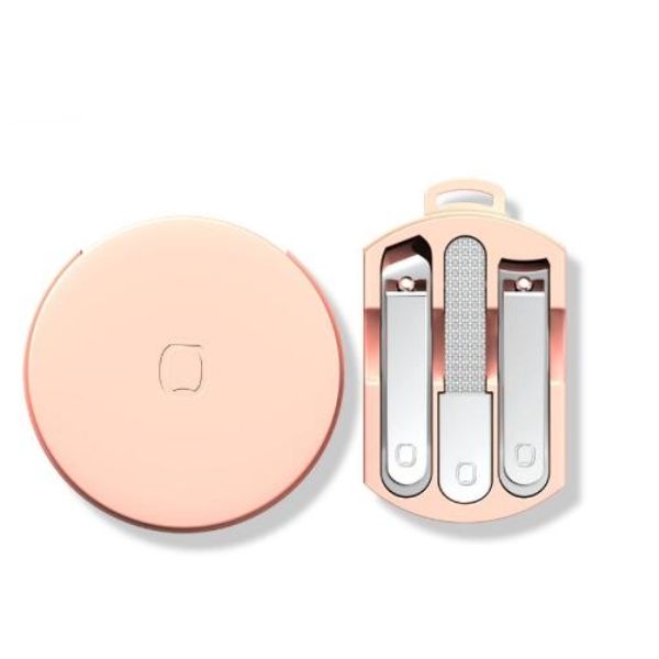 

3 pcs manicure & pedicure set nail file stainless steel nail trimmer clipper hard nail beauty salon art necceseries with round bag