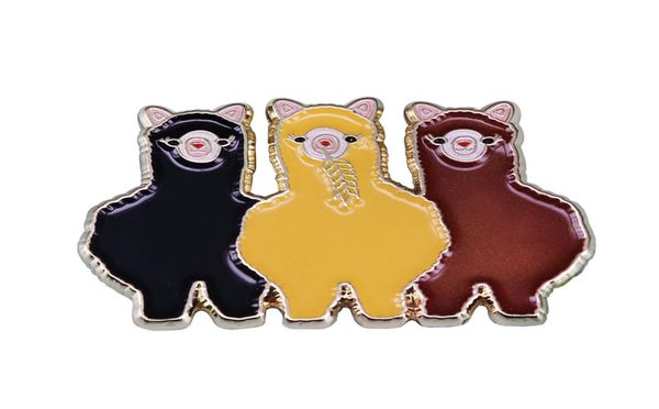 

three alpacas friends brooch lovely llama bff jewelry sweet clothes backpack decor9913141, Gray