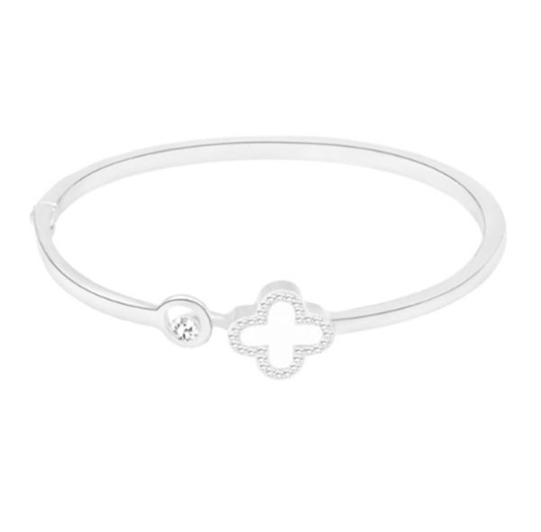 

luxury designer lucky fourleaf clover bracelet steel 18k gold chains men fashion bangle women whole2052372, Golden;silver