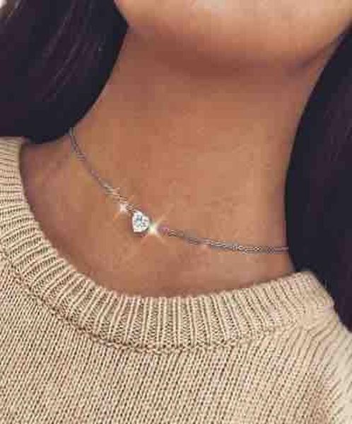 

popular personality fashion new zircon peach heart love necklace lover gift9766025, Silver