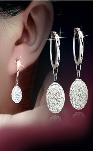 

925 sterling silver items shambhala hoop earring jewelry 1012 mm ball wedding vintage charms7878331, Golden;silver