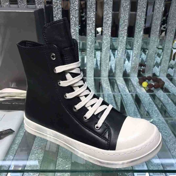 

rick casual shoes high canvas ro owens grey men's women's board shoes, Black