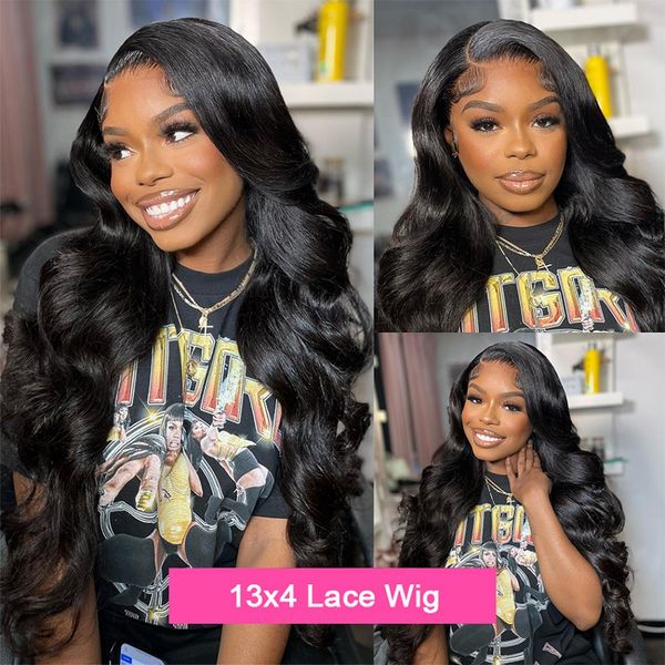 

new product transparent 13x4 body wave lace front human hair wig pre plucked natural hairline peruvian remy human wigs for women, Black;brown