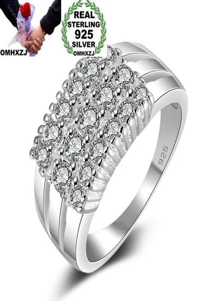 

omhxzj whole personality fashion ol woman girl party wedding gift white square zircon 925 sterling silver ring rn1514473626