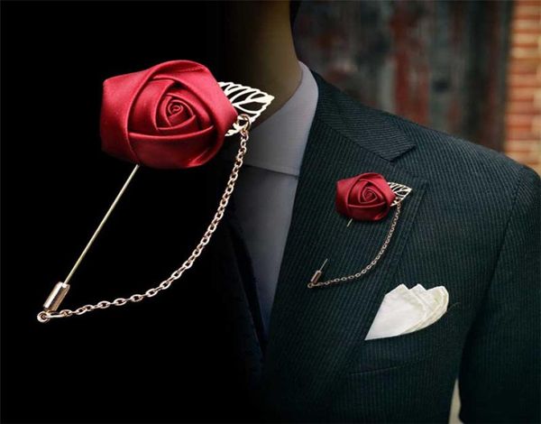 

silk wedding brooch pin women men039s broach famous shirt suit gold leaf lapel pin for party wedding fashion jewel7186134, Gray