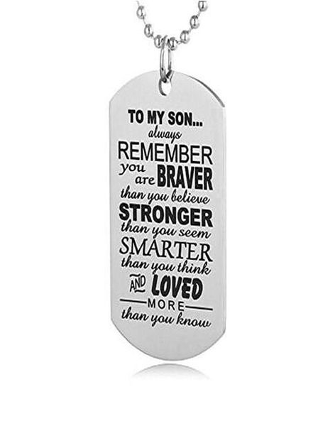 

stainless steel necklace always son mother father kids family love necklace color silver tag engraved pendant necklace8050632