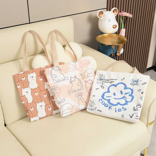 

canvas bag for female students to attend class one shoulder commuting large capacity bag leisure one shoulder bag handbag new tote bag