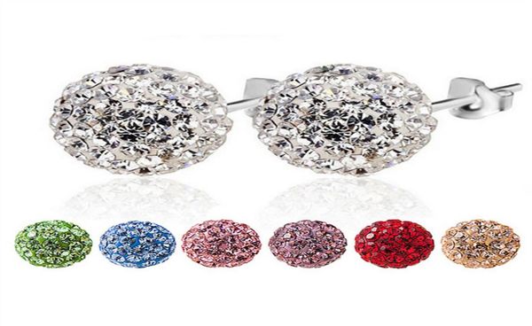 

fashion korean beads stud earrings 7 colors ladies crystal rhinestones ball earrings for women luxury jewelry in bulk wjl22973779826, Golden;silver