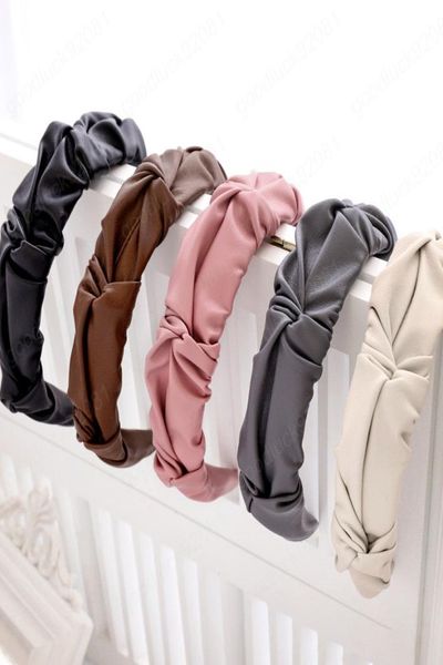

pu leather hairband headband for women girls hair accessories5238232, Silver