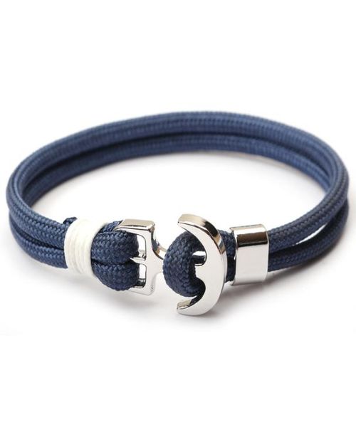 

selling men women colorful handmade cord black silver anchor charm bracelets for gift2754434, Golden;silver