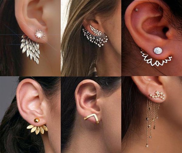 

new trendy pearl earrings angel wings feather shape stud earring for girls bohemian wedding jewerly gifts 20208149765, Golden;silver