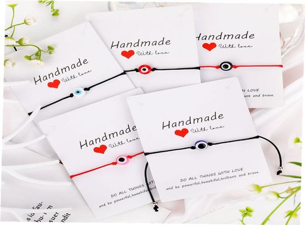 

1pc evil turkish lucky blue eye chain bracelets for women handmade red braided rope charm bracelet female jewelry adjustable7452396, Black