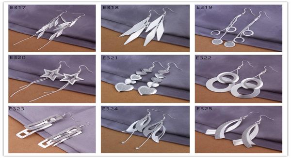

mix order 9 pairs diffrent style women039s 925 silver earring gte31high grade whole fashion sterling silver dangle chandel6180055