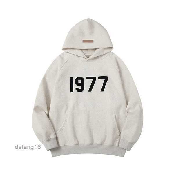 

1977 designer essen hoodies hoody men essentail pullover sweatshirts oversized clothing quality mens womens hooded jumper refflective lette, Black