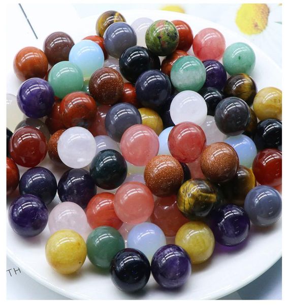 

16mm round beads without holes bulk natural stone amethyst crystal agate diy non porous ball jewelry accessories whole1363099, Black