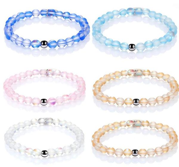 

fashion natural flash stone beads strands bracelets for women men 6mm ethnic colorful chakra energy yoga bead bangle bracelet jewe7837711, Black