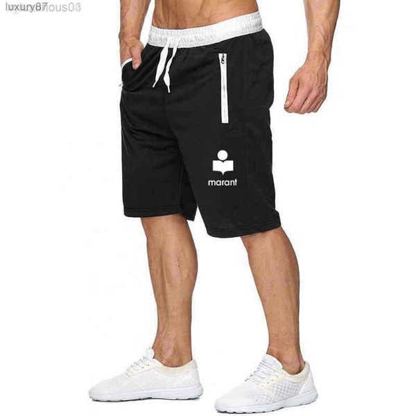 

summer brand marant shorts men gym fitness short pants joggers sportswear bodybuilding sports homme sweatpants, Black