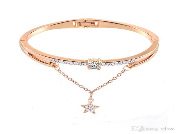 

gold silver retro charms bracelets with rhinestone wedding jewelry star charms accessories jewelry bangle1323477, Golden;silver