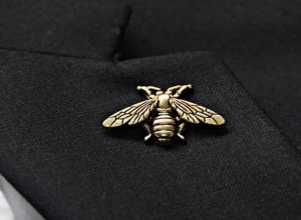 

women vintage stereoscopic metal cute small bees insect brooches pins gift jewelry8601290, Gray