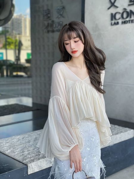 

ch1oe home women's luxury designer shirts brand clothing corset shirt elegant womens shirts 2023 early autumn new shirts woman cropped, White