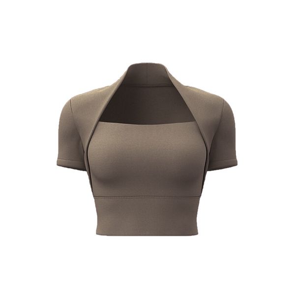 

cropped rash guard stretch active lulus lemons black beige chest pads raglan short sleeves tee slinky sportswear essentials basic luxury de, White