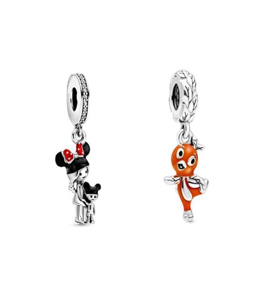 

parks epcot flower garden little florida orange bird charm mother and child charms 925 sterling silver fit pendant necklace brac5953126, Bronze;silver