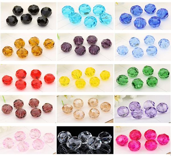 

6mm ball faceted glass crystal spacer austria section crystal glass beads loose spacer round beads for jewelry making 17colors9174431