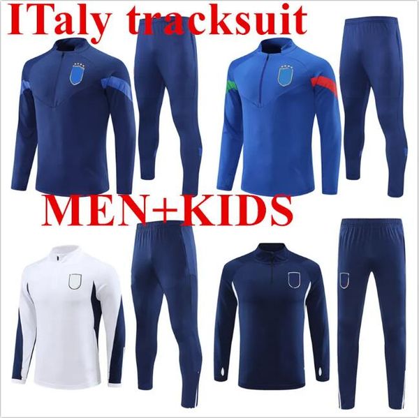 

23 24 italys tracksuits camisetas de football tracksuit 2023/2024 italy man and kids training suit jacket chandal futbol survetement italian, Black