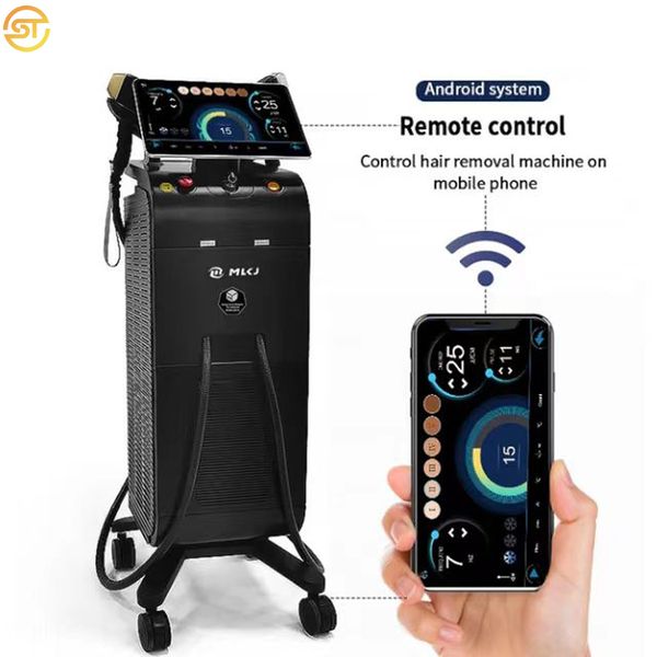 

2023 super diode laser hair removal machine 1600w 808nm ice speed depilation 755 808 1064 price, Black