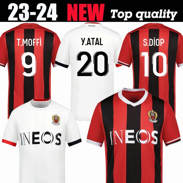 

23 24 ogc ice soccer jersys date s.diop t.moffi thuram home away y.atal bard boudaoui lotomba 2023 2024 jersey football shirts top, Black;yellow