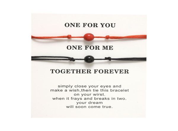 

2pcsset fashion beads charm couple bracelet with card for women men lovers lava rock natural stone rope chains friendship diy jew2394978, Golden;silver