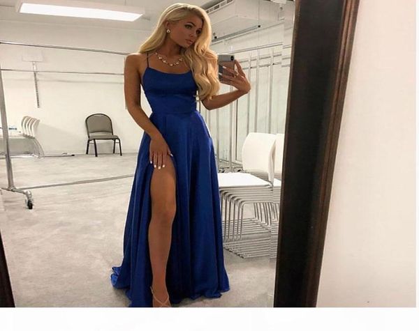 

royal blue prom dress long side split pageant formal evening dress custom a line cocktail party gowns7444960, Black