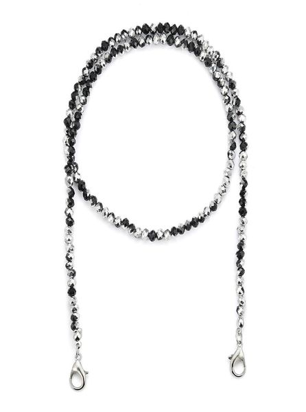

4mm small faceted crystal glass beads face lanyard masked chains for masks holder eyeglass straps face chain hanger cords string n1491395, Silver