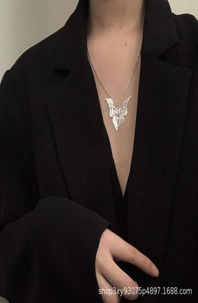 

feeling butterfly hollowed out necklace cool style hip hop clavicle cha sweet necklace fairy temperament japan and korea5819531, Silver